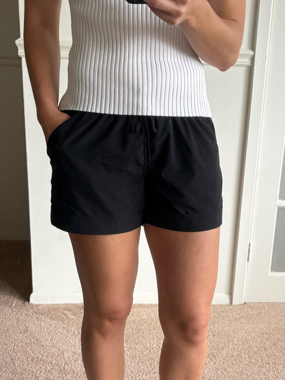Zella Black Athletic Shorts with Drawstring Waist